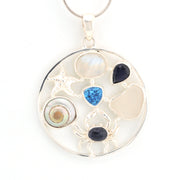 Alternate View Moonstone Crab Sea Glass Topaz Medallion