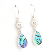 Alternate View Pearl Abalone Tear Dangle Earrings