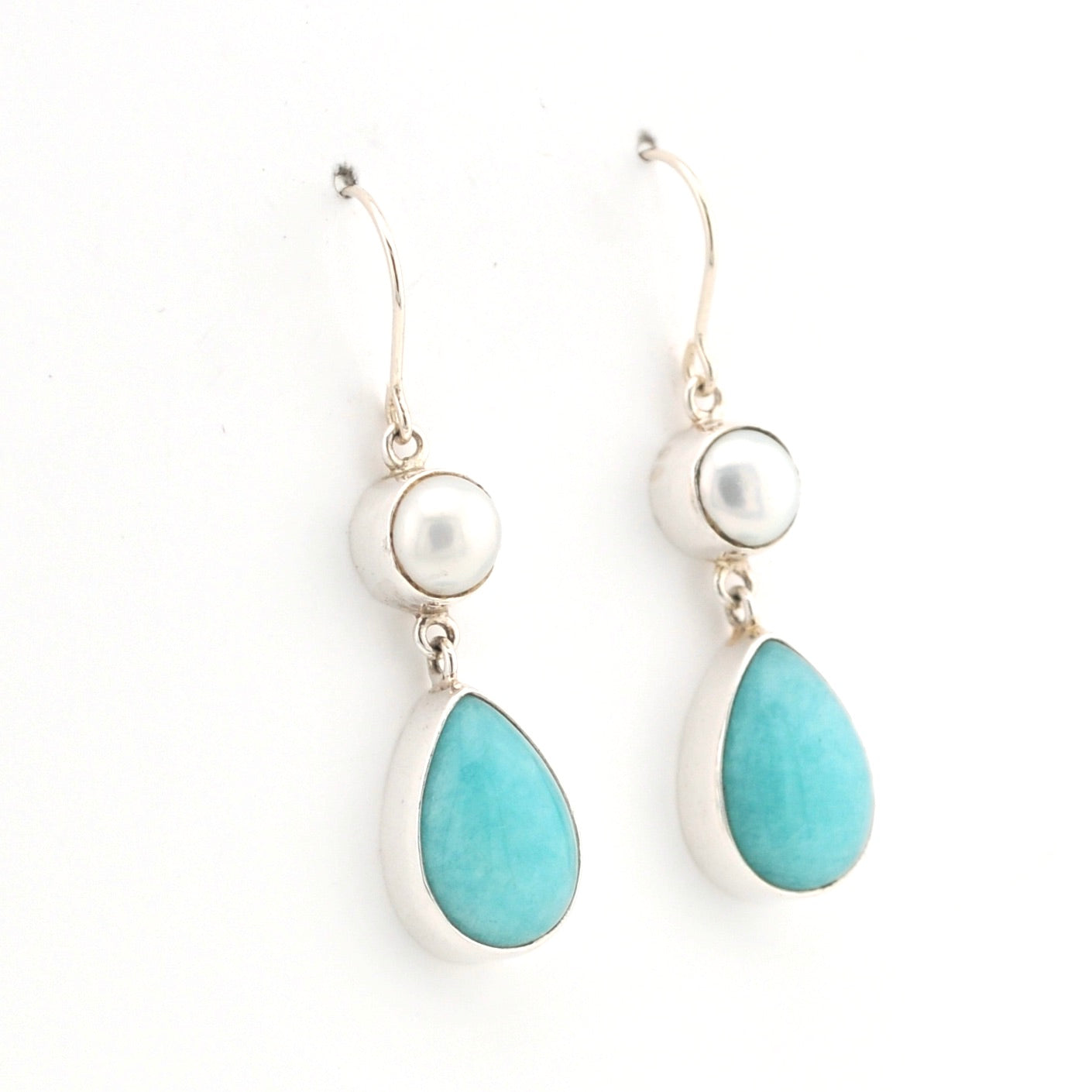 Alternate View Pearl Amazonite Earrings