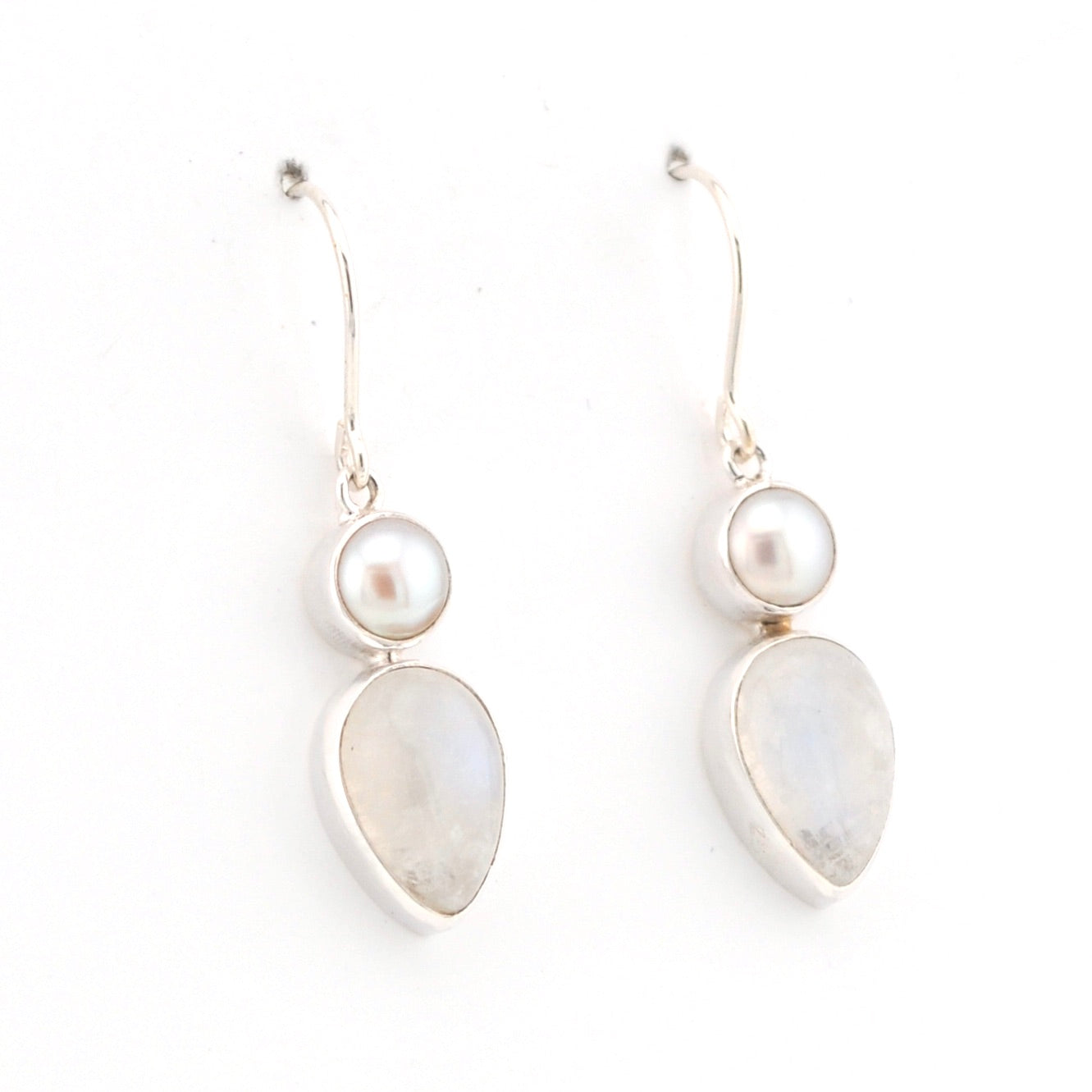 Alternate View Pearl Moonstone Dangle Earrings