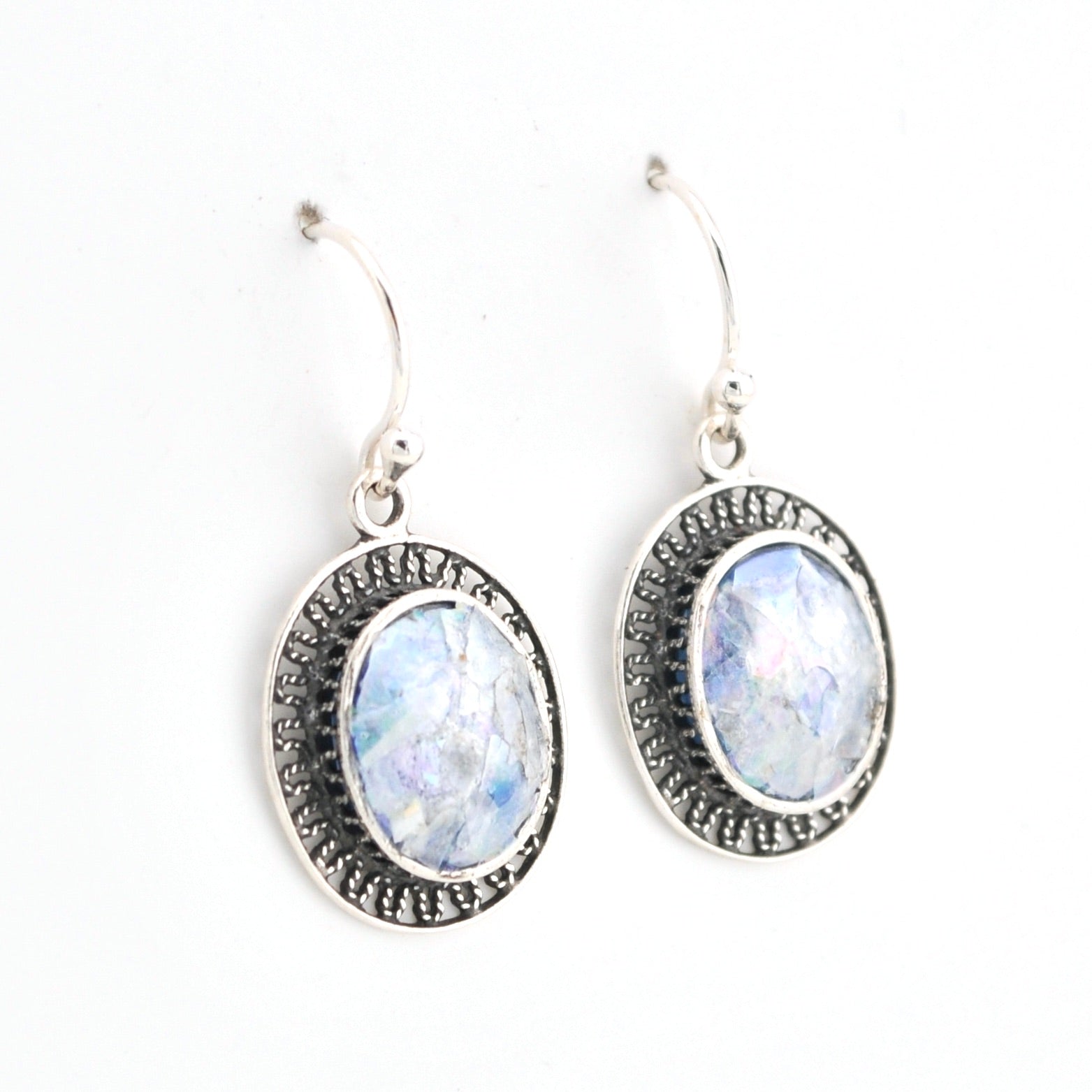 Alternate View Roman Glass Oval Dangle Earrings 15394