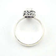Alternate View Silver Amethyst 6mm Square Bali Ring