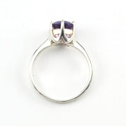 Alternate View Silver Amethyst 8mm Round Prong Set Ring