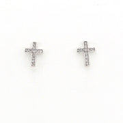 Pair of cross-shaped earrings on a white background