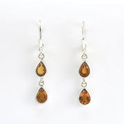 Alternate View Silver Citrine 2 Tear Dangle Earrings