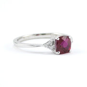 Alternate View Silver Created Ruby 1.2ct Square CZ Ring