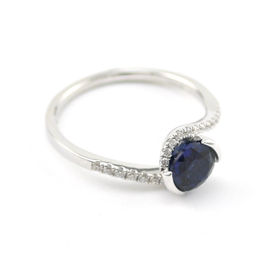 Alternate View Silver Created Sapphire 1.1ct CZ Swirl Ring