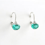 Alternate View Silver Paraiba Garnet 2.3ct Oval CZ Earrings