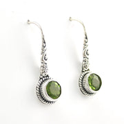 Alternate View Silver Peridot 7mm Round Bali Scroll Earrings