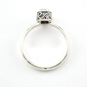 Alternate View Silver Ruby 4x6mm Rectangle Bali Ring