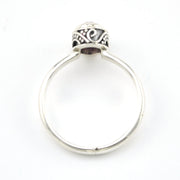 Alternate View Silver Ruby 5x7mm Oval Bali Ring