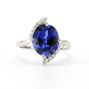 Alternate View Sterling Silver Created Sapphire 5.3ct Cubic Zirconia Ring Size 7
