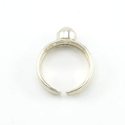 Alternate View Sterling Silver Pearl 2 Band Adjustable Ring