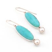 Amazonite with Pearl Earrings