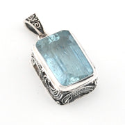 Aquamarine 12x18mm Rectangle Pendant