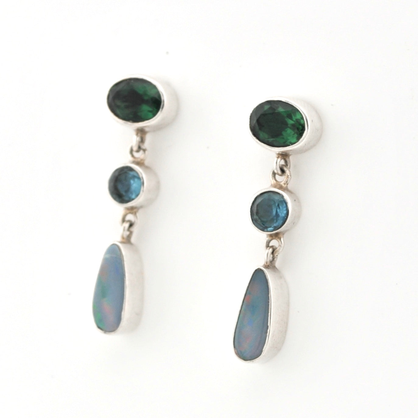 Australian Opal Green Quartz Earrings