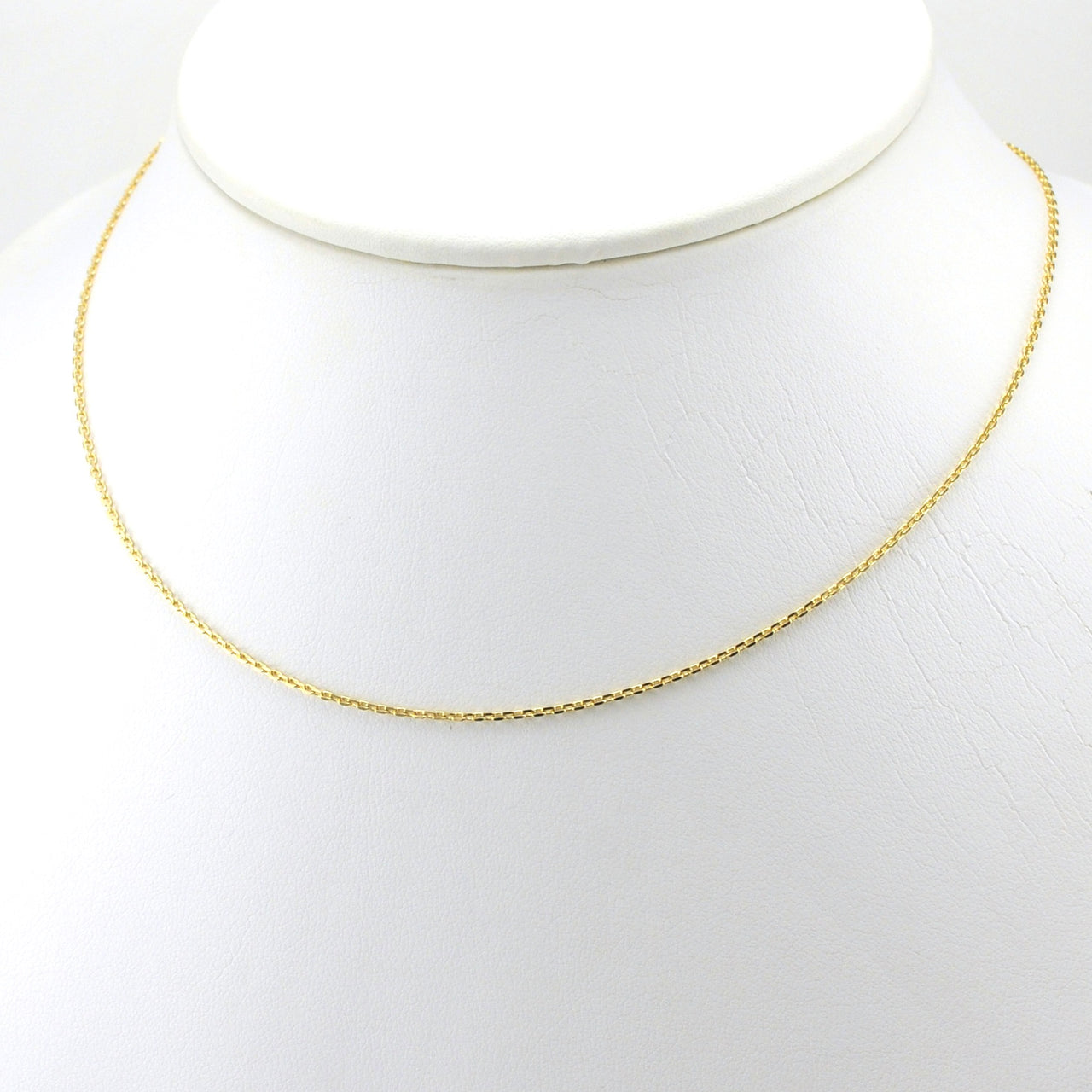 Alt View 18k Gold Fill 16 Inch Diamond Cut Cable .9mm Chain with Extender