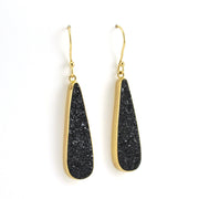 Alt View Alchemía Black Druzy Agate Tear Earrings