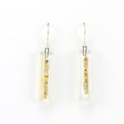 Alt View Glass White Golden Phase Medium Bar Earrings