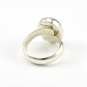 Back View Sterling Silver Larimar Oval Adjustable Ring