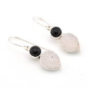 Black Onyx Druzy Agate Earrings