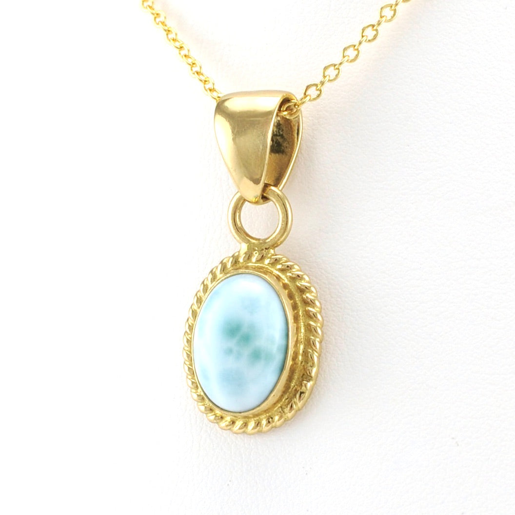 Alchemía Larimar Oval Rope Pendant