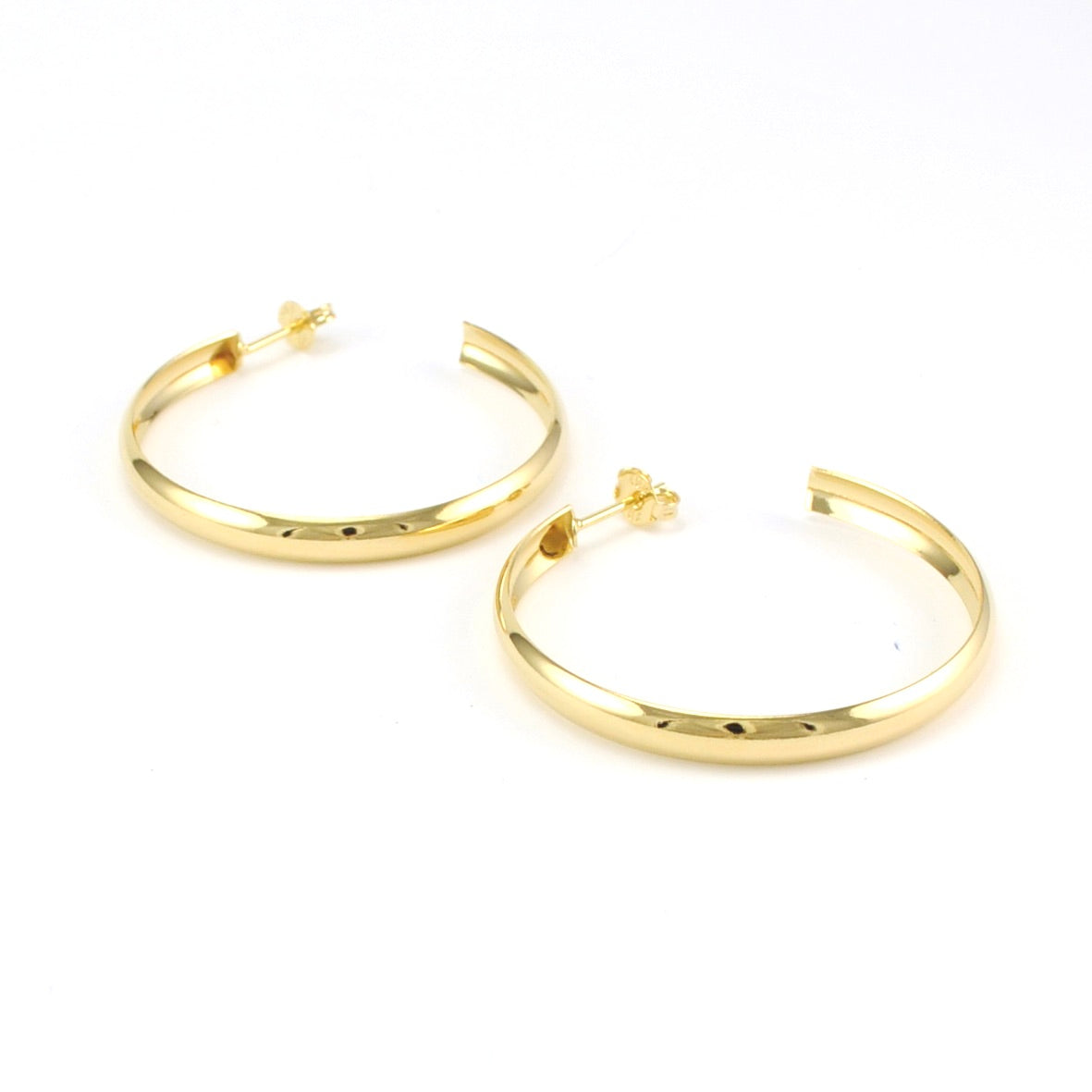 Alt View 18k Gold Fill 40mm C Hoop Earrings