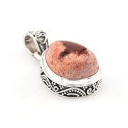 Close Up Mexican Fire Opal 14x16mm Tear Bali Pendant