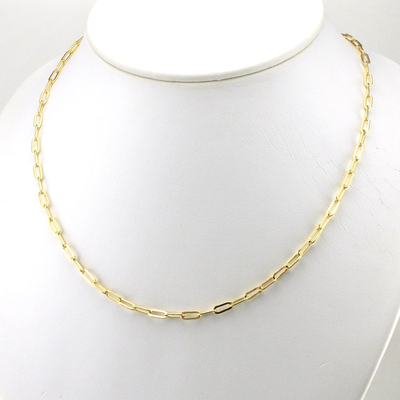 Alt View 18k Gold Fill 18 Inch Short Link Paperclip Chain with Extender