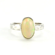 Sterling Silver Ethiopian Opal Long Oval Ring