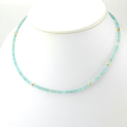 Side View 14k Gold Fill Apatite with Gold Accents Necklace