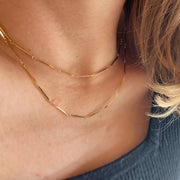 Model View 18k Gold Fill 18 Inch 1mm Diamond Cut Straw Chain