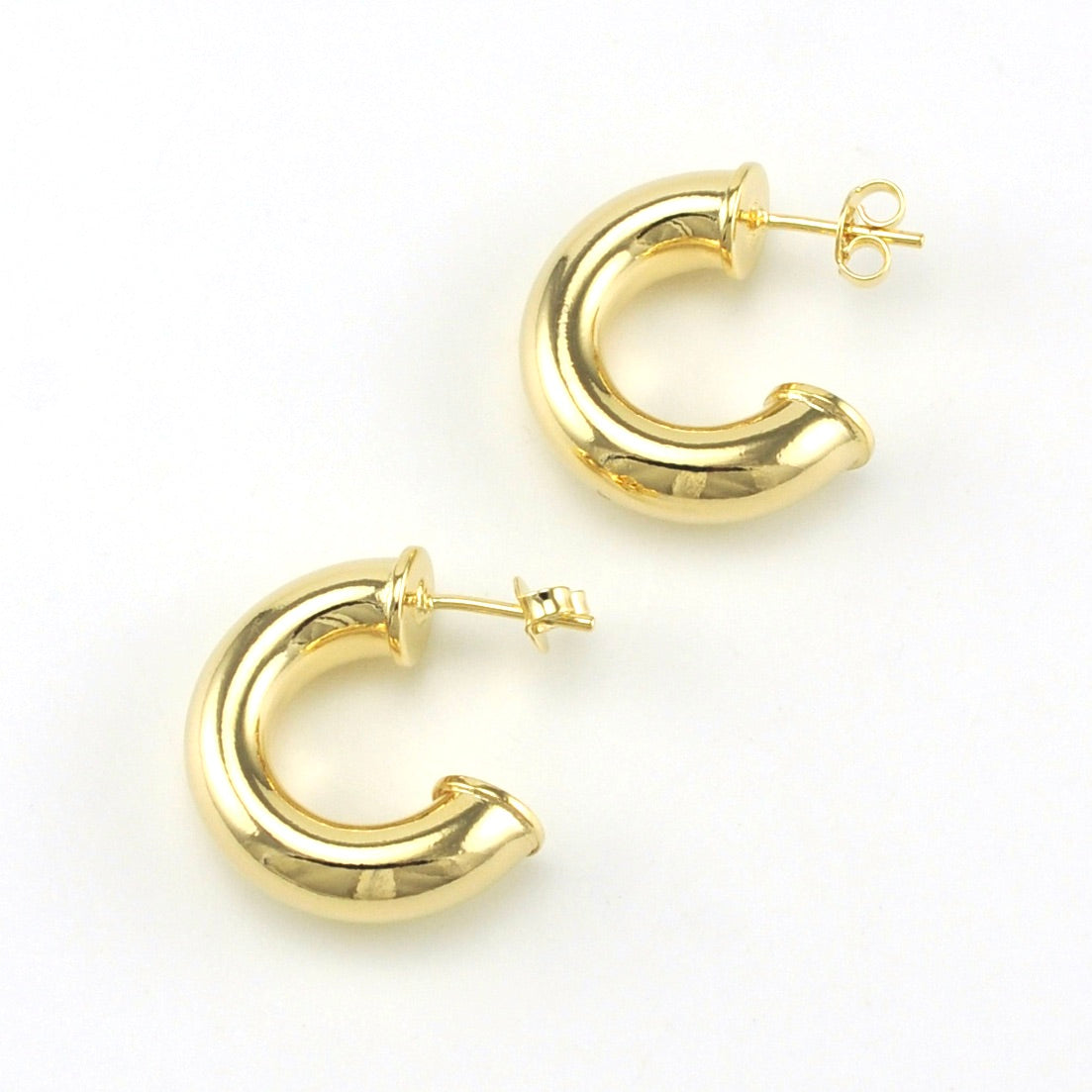 18k Gold Fill 22mm Chubby Hoop Earrings