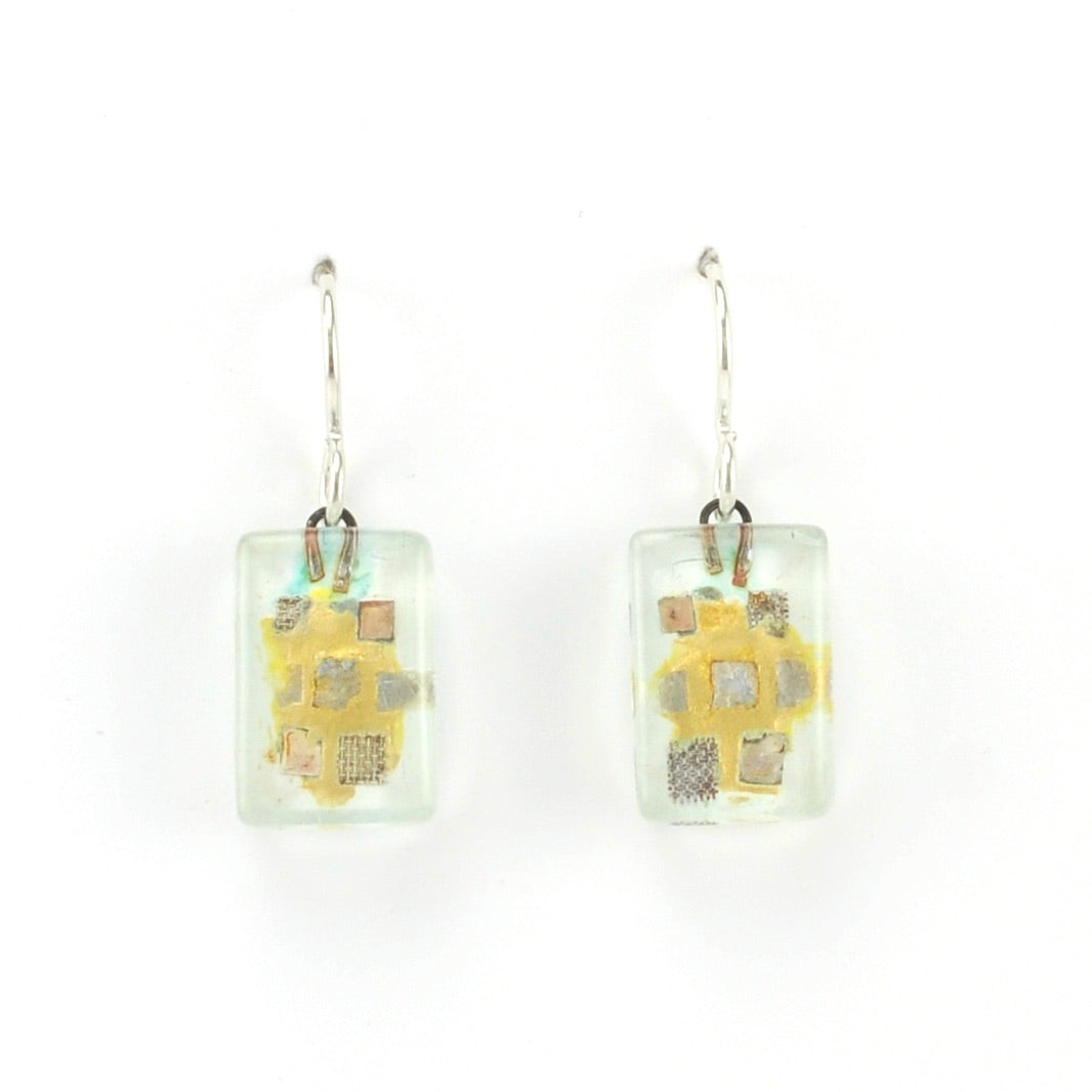 Alt View Glass White Golden Phase Earrings