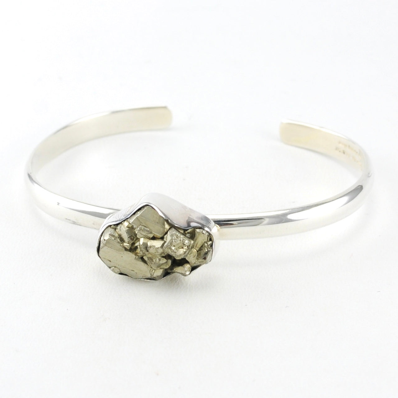 Sterling Silver Pyrite Cuff Bracelet