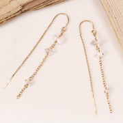 Alt View 14k Gold Fill Herkimer Diamond Threader Earrings