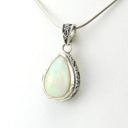 Sterling Silver Ethiopian Opal 10x14mm Tear Bali Pendant
