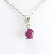 Alt View Sterling Silver Ruby 6x8mm Oval Necklace