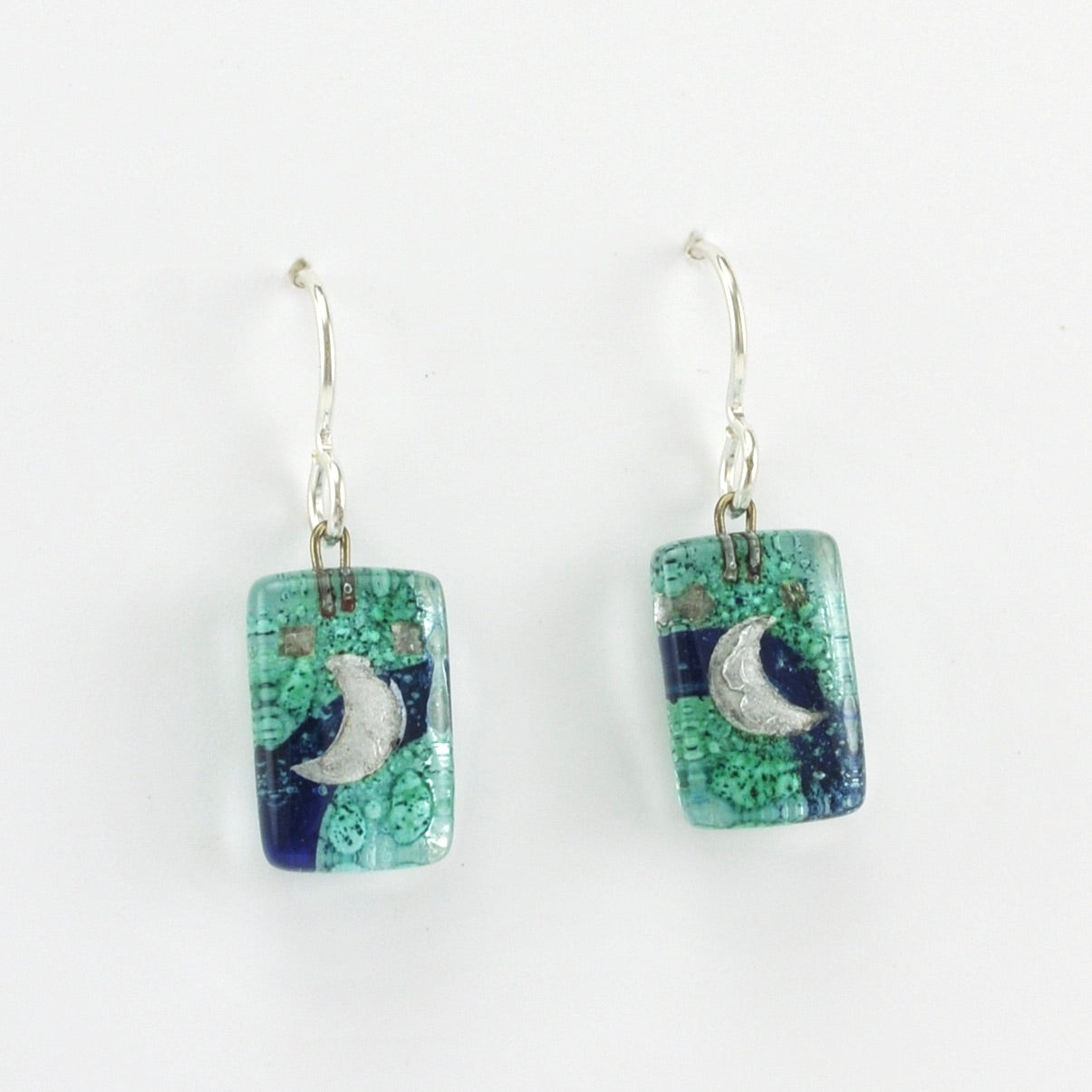 Alt View Glass Aqua Moon Earrings