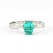 Sterling Silver Paraiba Garnet 1.3ct Oval CZ Ring