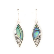 Front View Abalone Marquise Bali Earrings