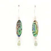 Front View Abalone Shell Prehnite Earrings