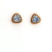 Front View Alchemía Blue Topaz Trillion Post Earrings