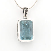 Front View Aquamarine 12x18mm Rectangle Pendant