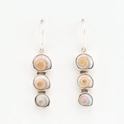 Pair of shell earrings on a white background
