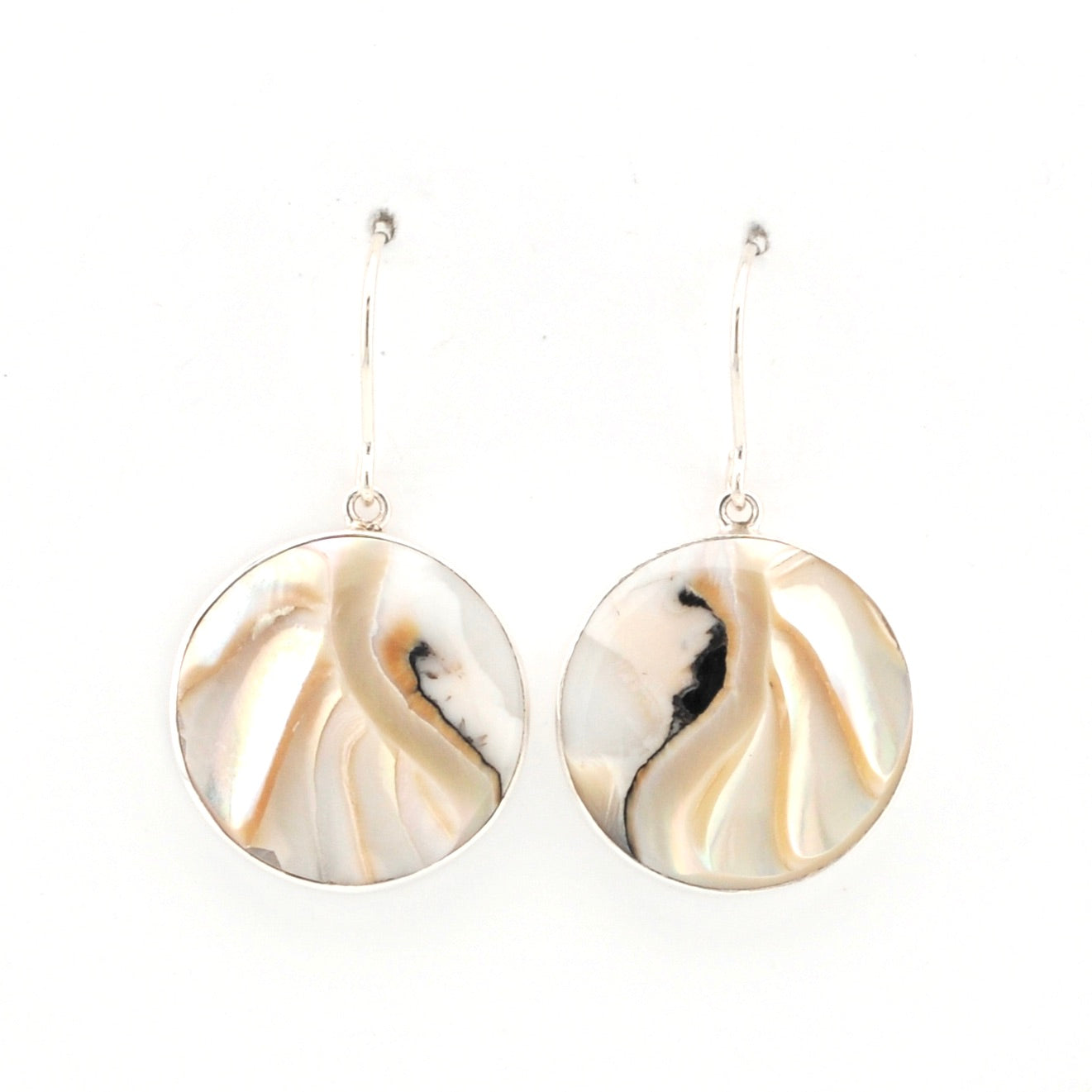Front View Nautilus Shell Round Dangle Earrings