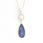 Front View Pearl Kyanite Necklace