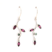 Front View Tourmaline Branch Earrings