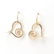 Gold Fill Heart Dangle Earrings