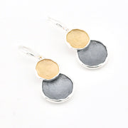 Gold Silver Double Circle Earrings
